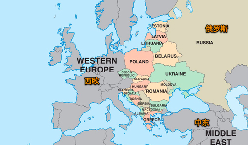 东欧:东欧、南欧、北欧、中欧、西欧分别有些什么国家？